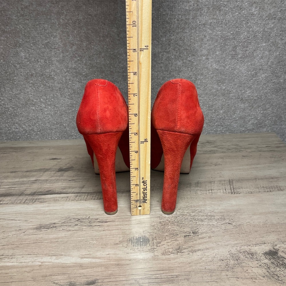 KG Kurt Geiger Red Suede Platform Pumps Star Detail High Heels Size 38 - Picture 5 of 9